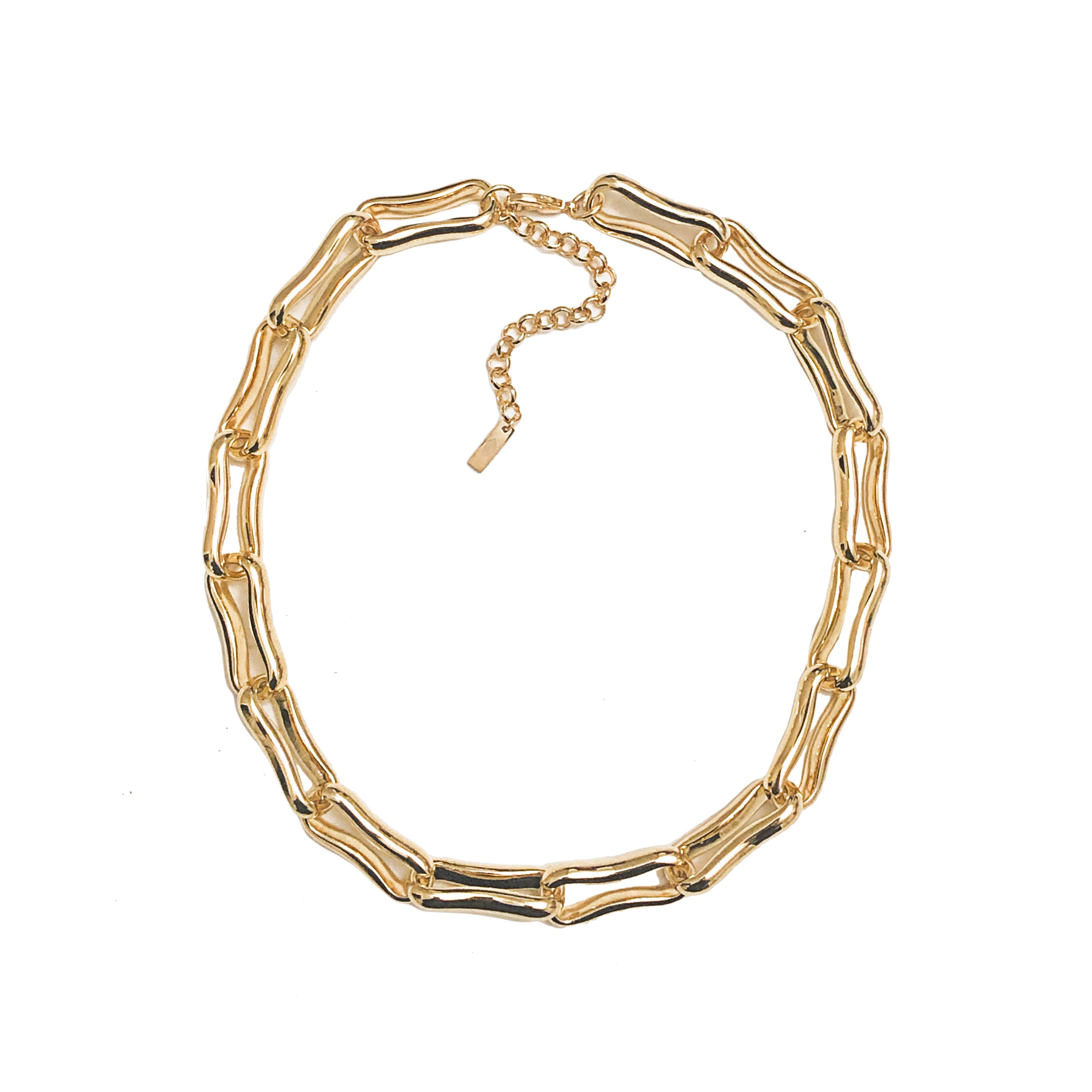 Oblong Links Necklace- Gold