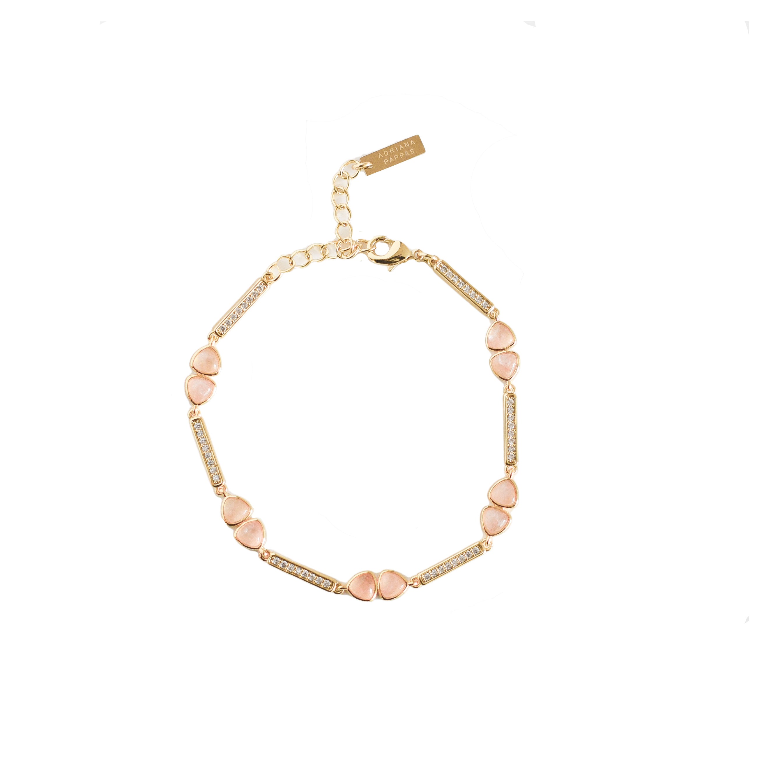 Gemstone Links Bracelet - Rose Quartz