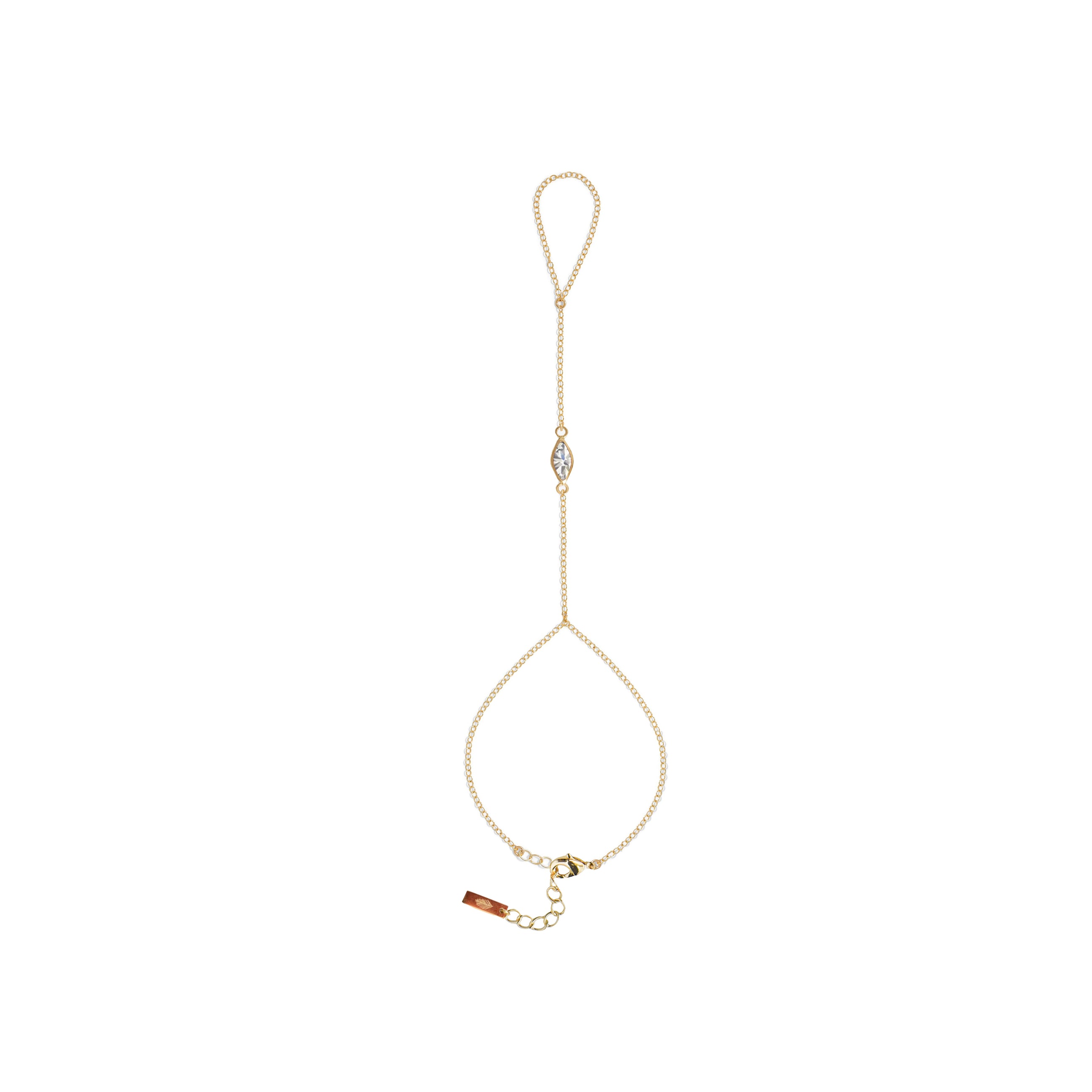 Dainty Marquise Hand Chain- Clear