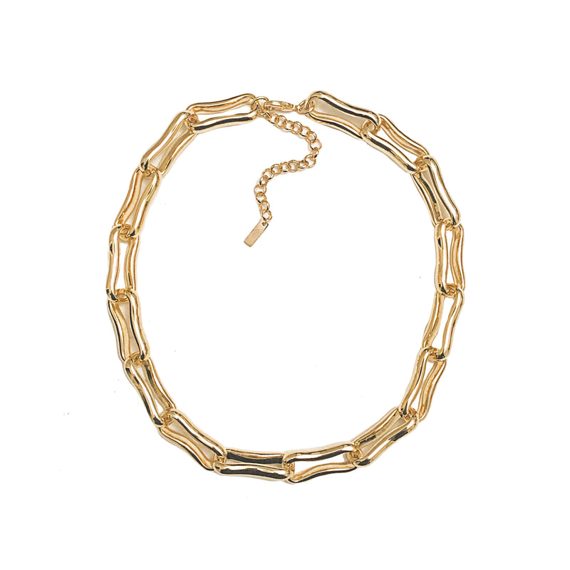 Oblong Links Necklace- Gold