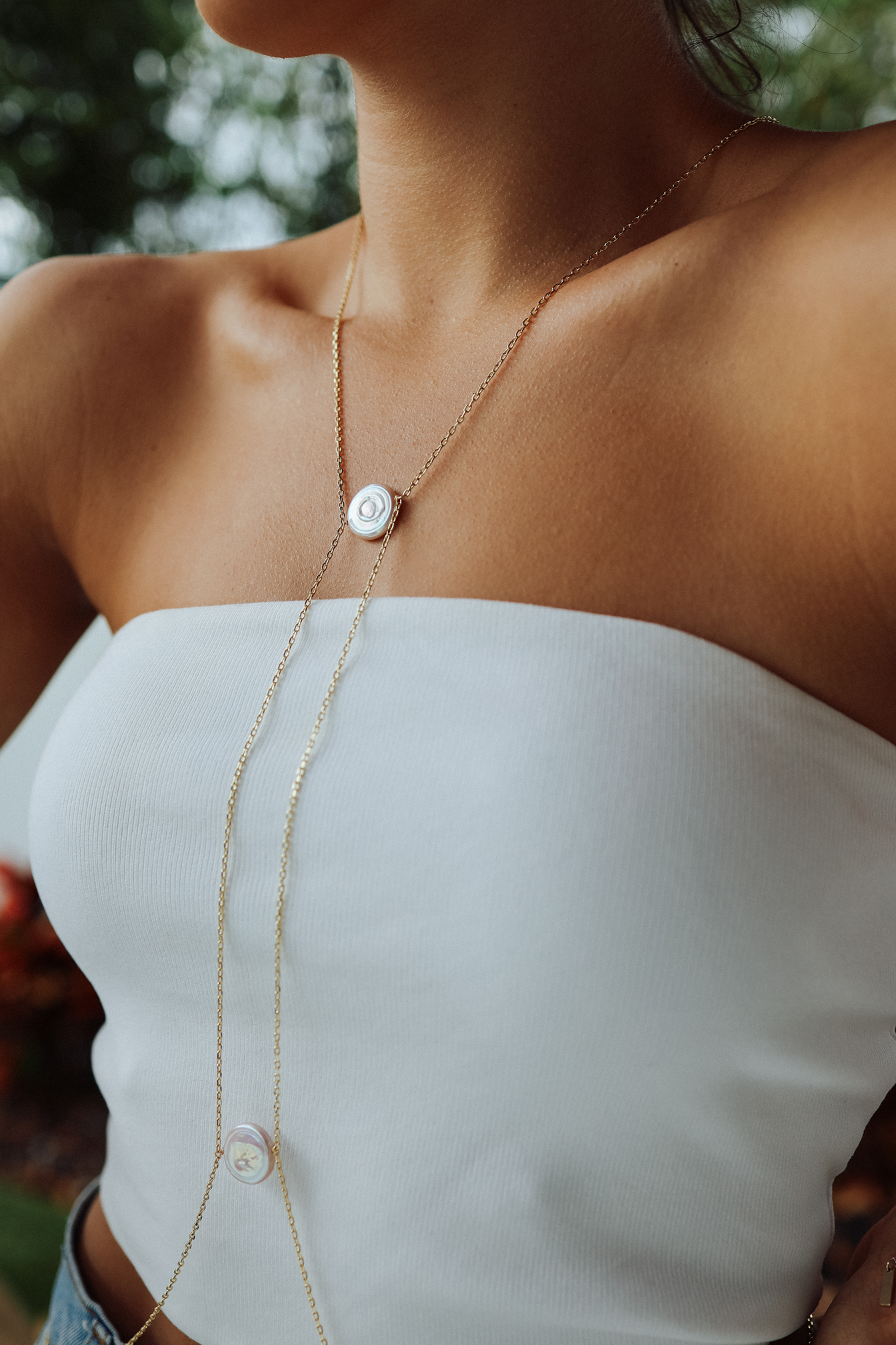 Coin Pearl Body Chain