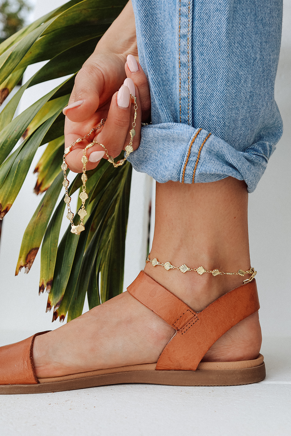 Golden Shells Anklet