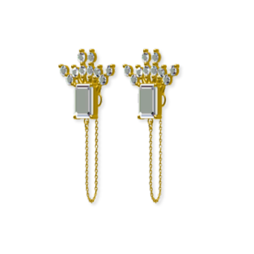 Chained Crystal Studs
