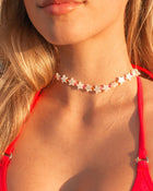 Stardust Choker - Neon Pink, Gold Filled