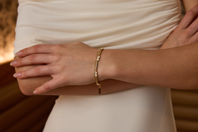 Gemstone Links Bracelet - Mother of Pearl