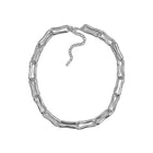 Oblong Links Necklace- Rhodium