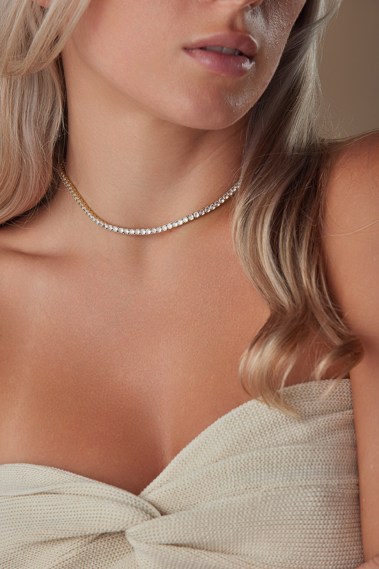 Rhodium Tennis Choker