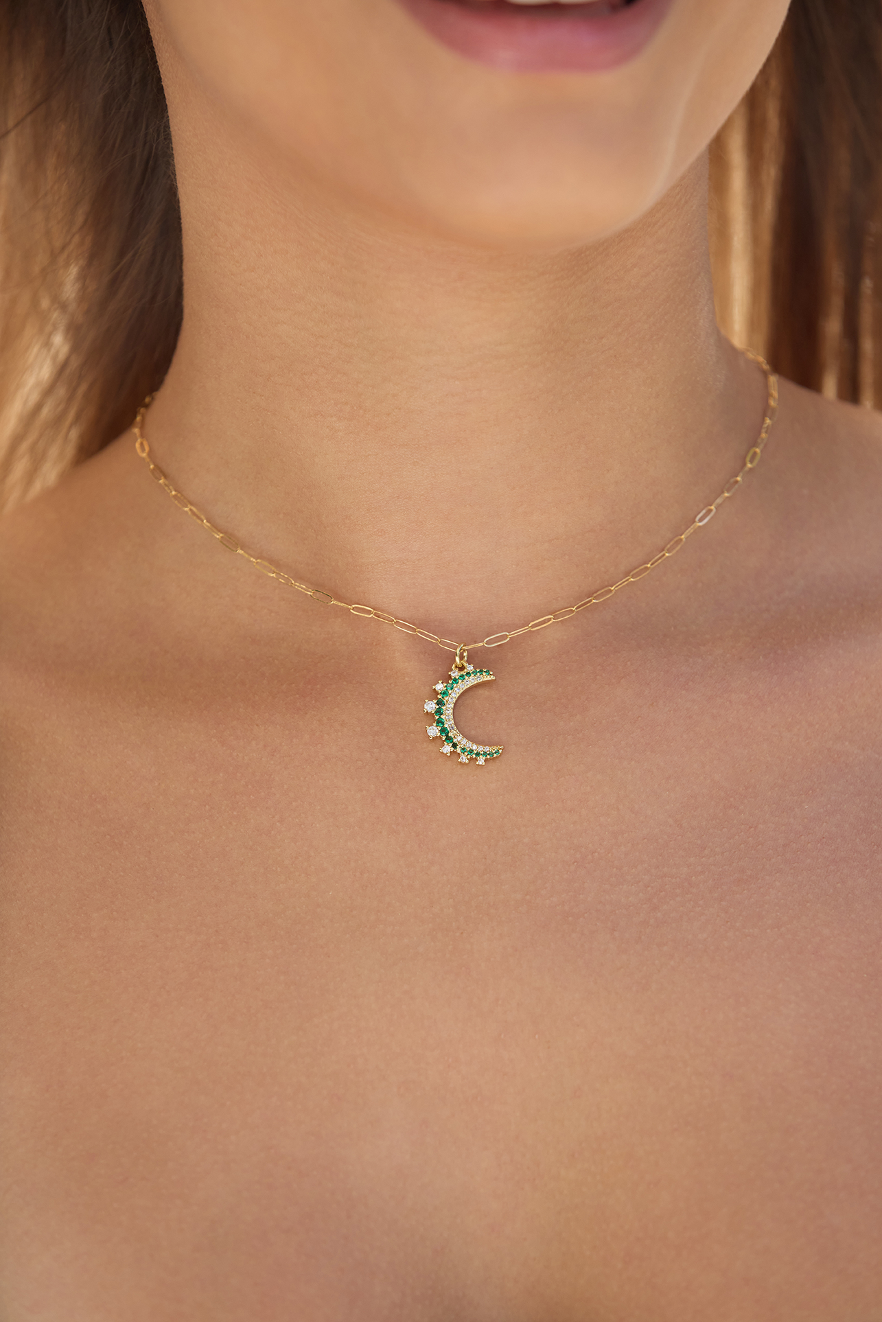 Emerald Moon Necklace