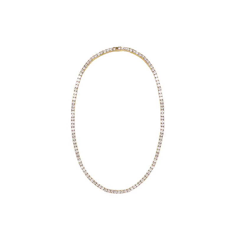16” Tennis Necklace- 14k Gold