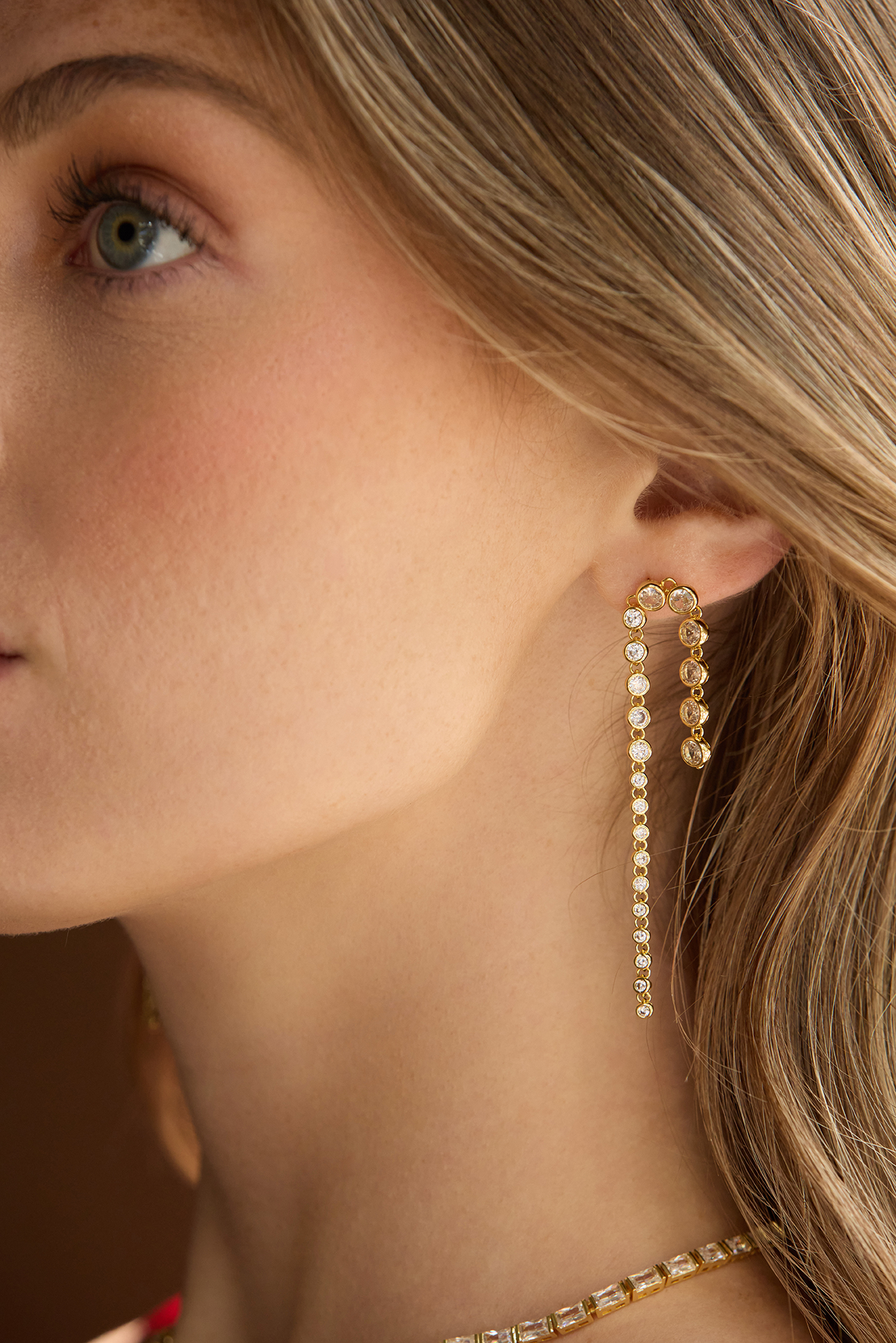 14k Gold Baguette Tennis Choker
