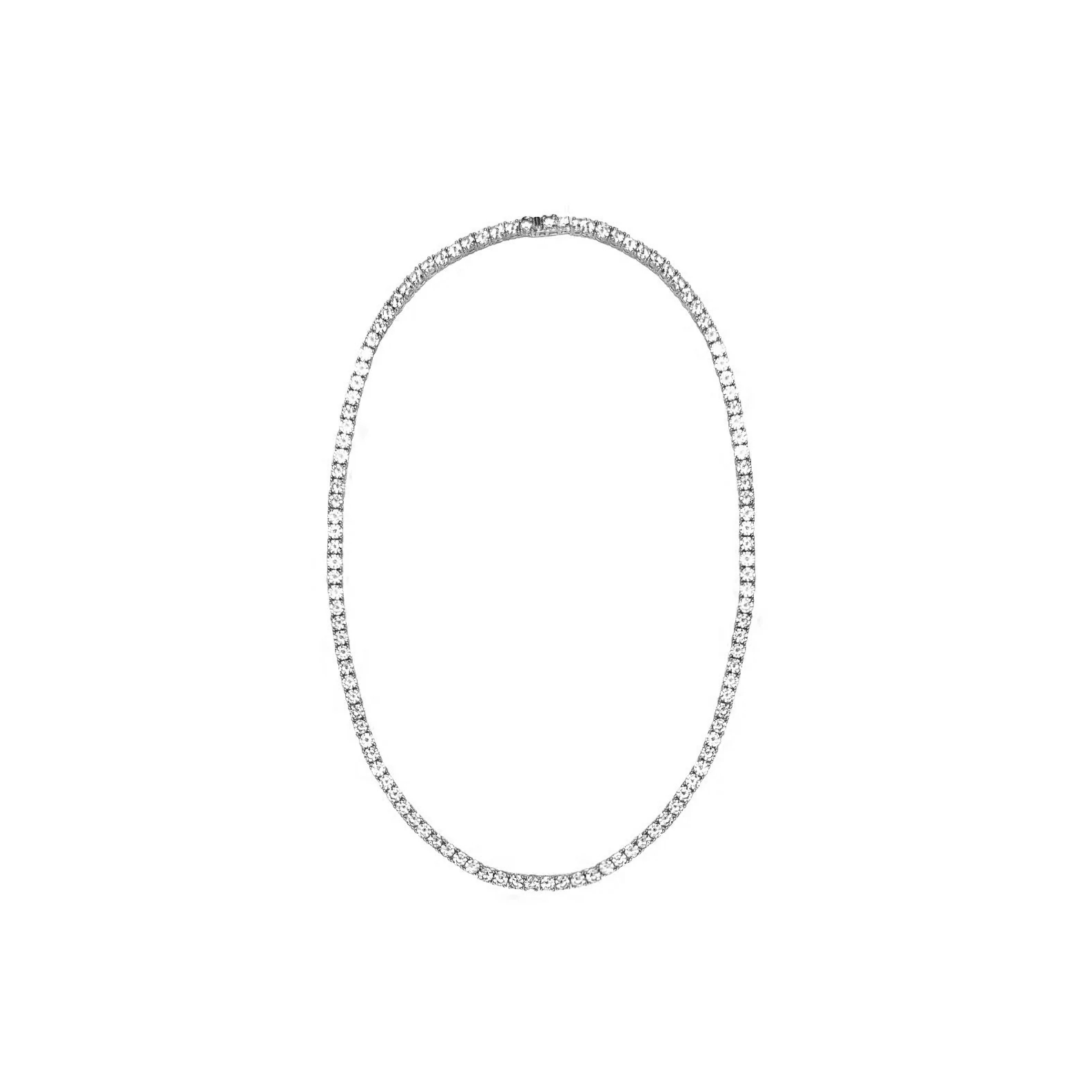 16” Tennis Necklace- Rhodium