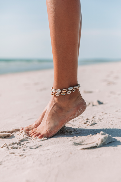 Alternating Mini Shell Anklet - 14k Gold/Rose Gold