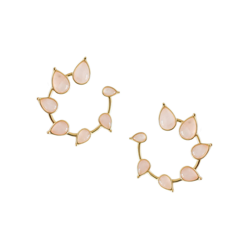 Gemstone Spiral Studs Rose Quartz