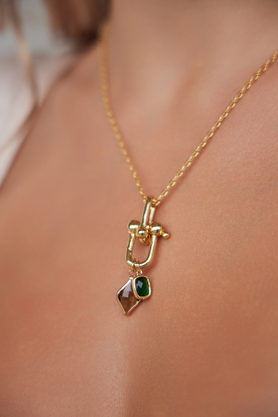 Selina Drop Necklace - Emerald