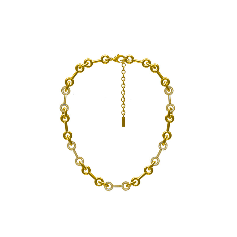 Pave Bar Link Necklace