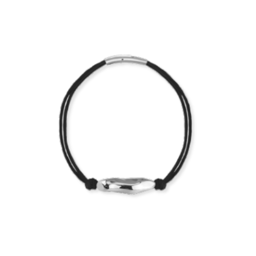 Molten Bracelet - Black Silk Silver