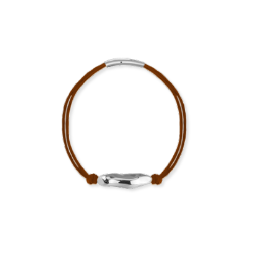 Molten Bracelet - Brown Silk Silver
