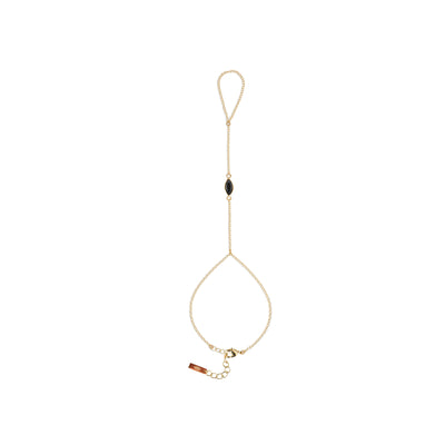 Dainty Marquise Hand Chain- Black