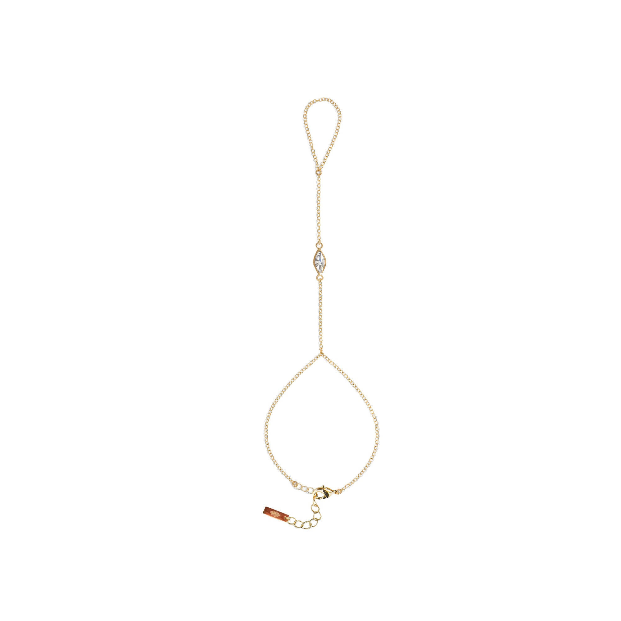 Dainty Marquise Hand Chain- Clear