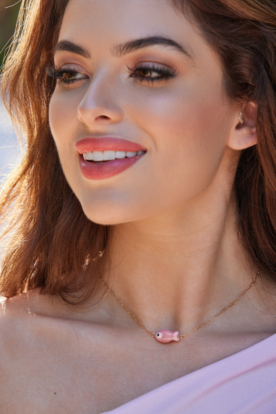 Fishy Chain Choker - Pink