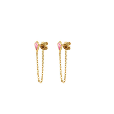 Crystal Kite Earrings - Pink