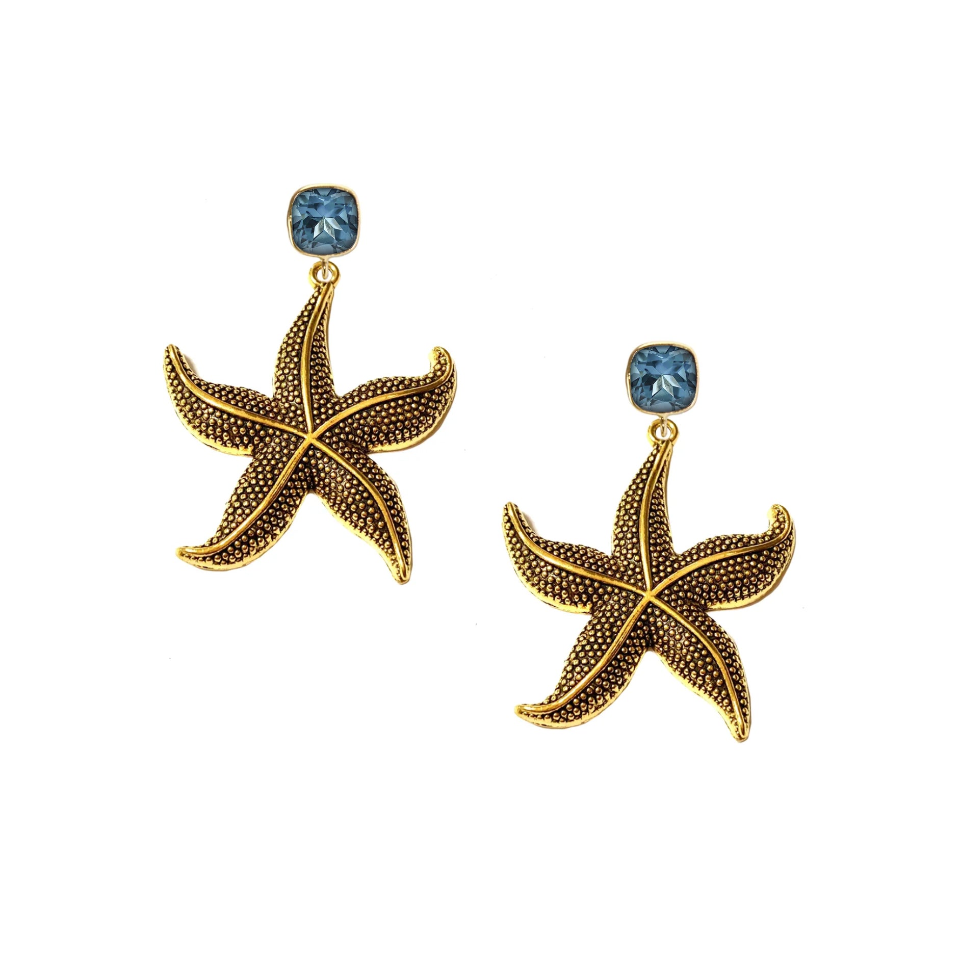 Blue Starfish Earrings