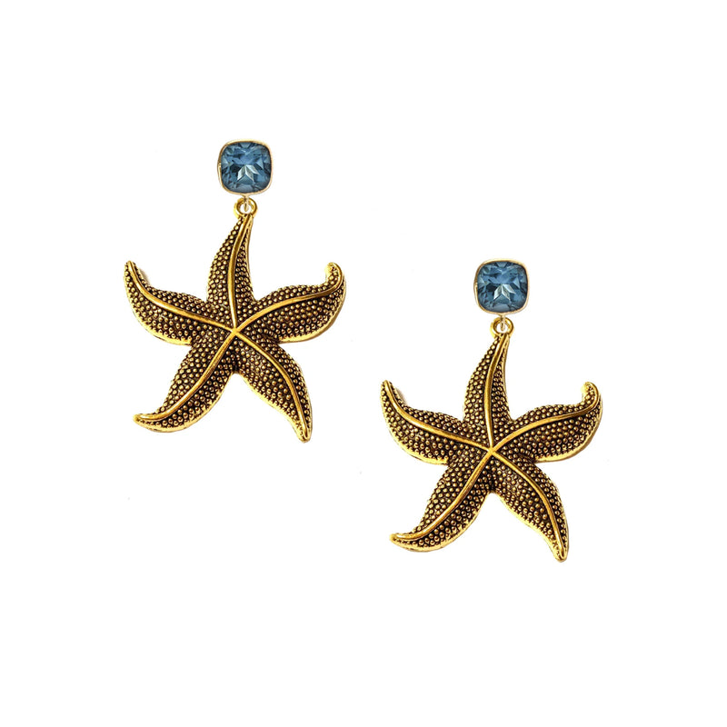 Blue Starfish Earrings