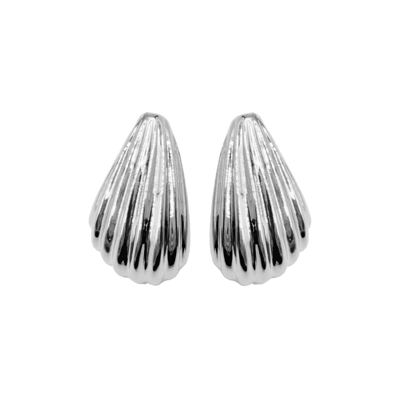 Shell Puff Studs - Silver