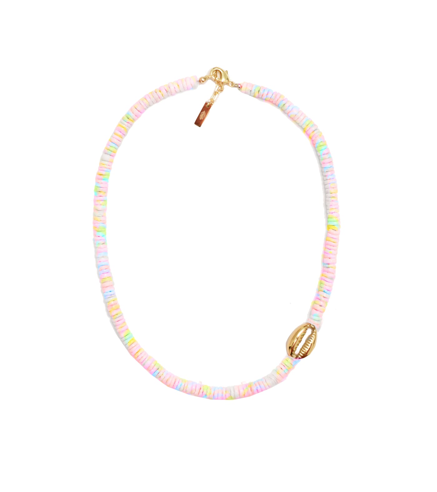 Heishi Mini Gold Shell Choker - Rainbow