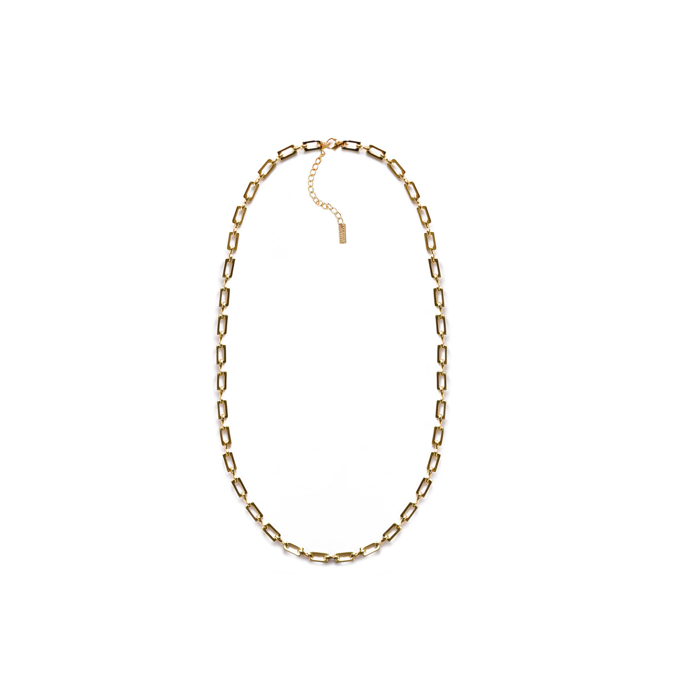 Long Rectangle Chain Necklace