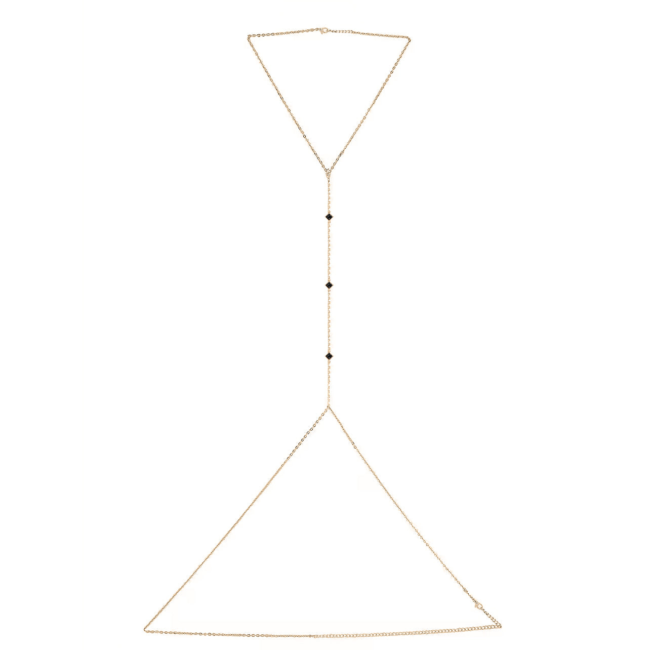 Dainty Diamond Body Chain- Black