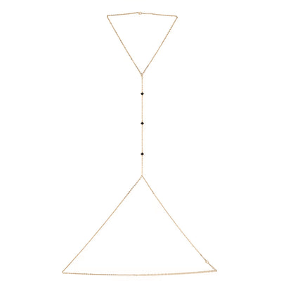 Dainty Diamond Body Chain- Black