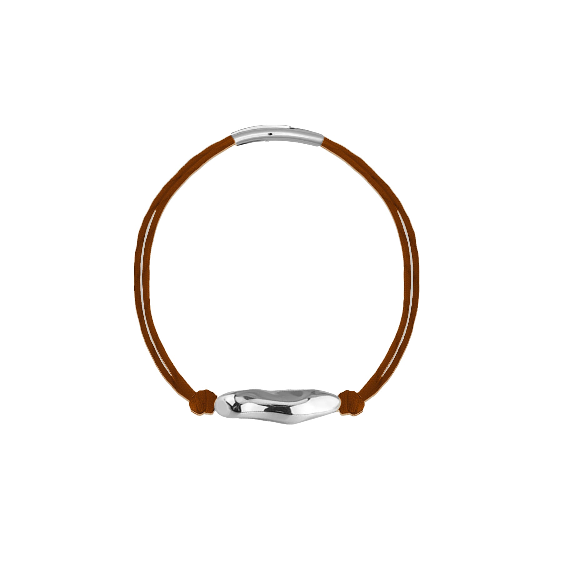Molten Bracelet - Brown Silk Silver