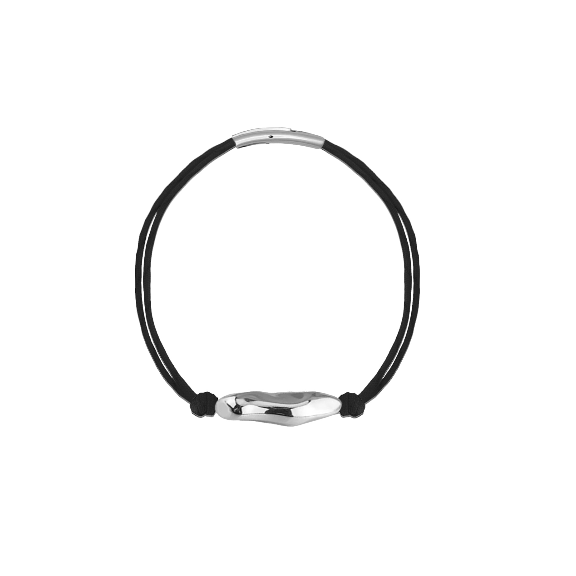 Molten Bracelet - Black Silk Silver