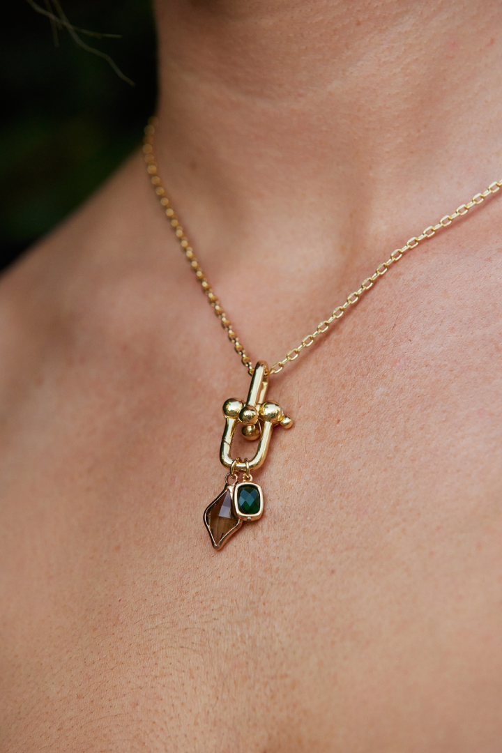 Selina Drop Necklace - Emerald