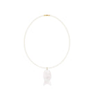 Quartz Fish Choker- Ivory Cord