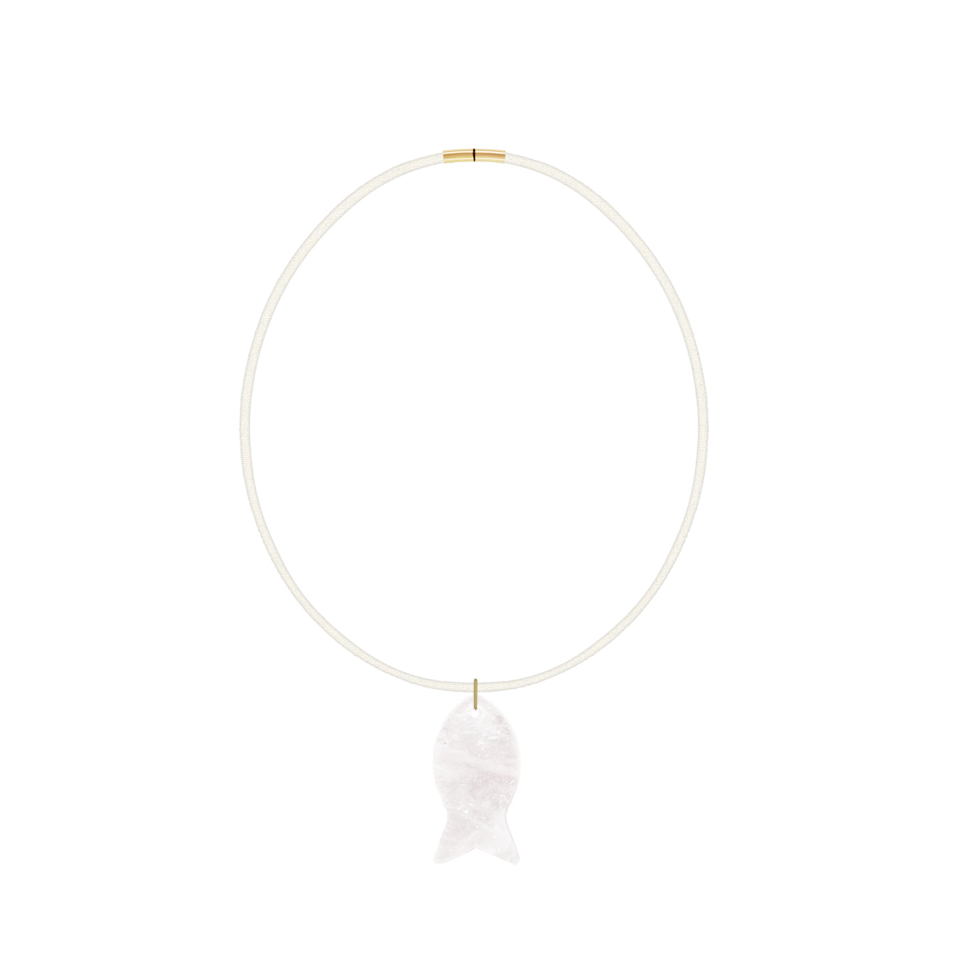 Quartz Fish Choker- Silver