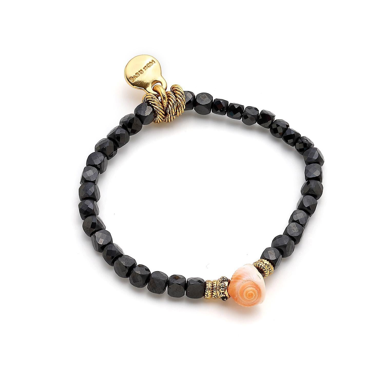 Mini Shell Stretch Bracelet - Black
