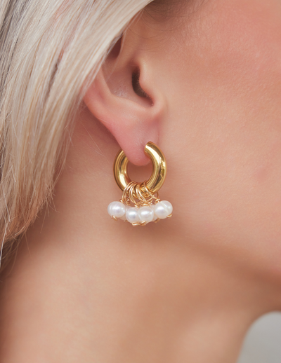 Pearl Bubble Hoops