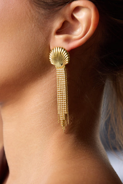 Scallop Shell Drops - Gold