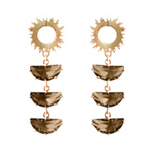 Crystal Supernova Studs -Brown