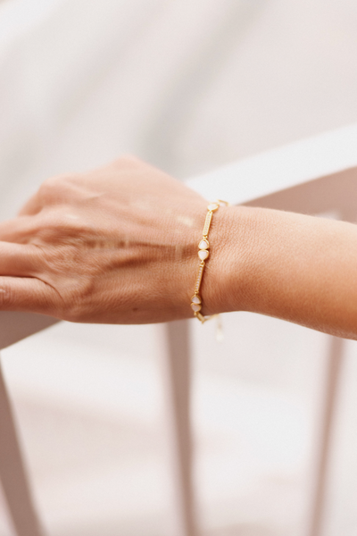 Gemstone Links Bracelet - Mother of Pearl