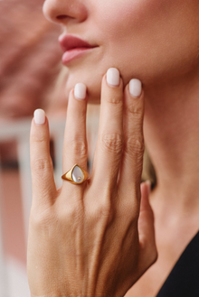 Teardrop Ring - White