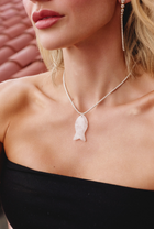 Quartz Fish Choker- Ivory Cord