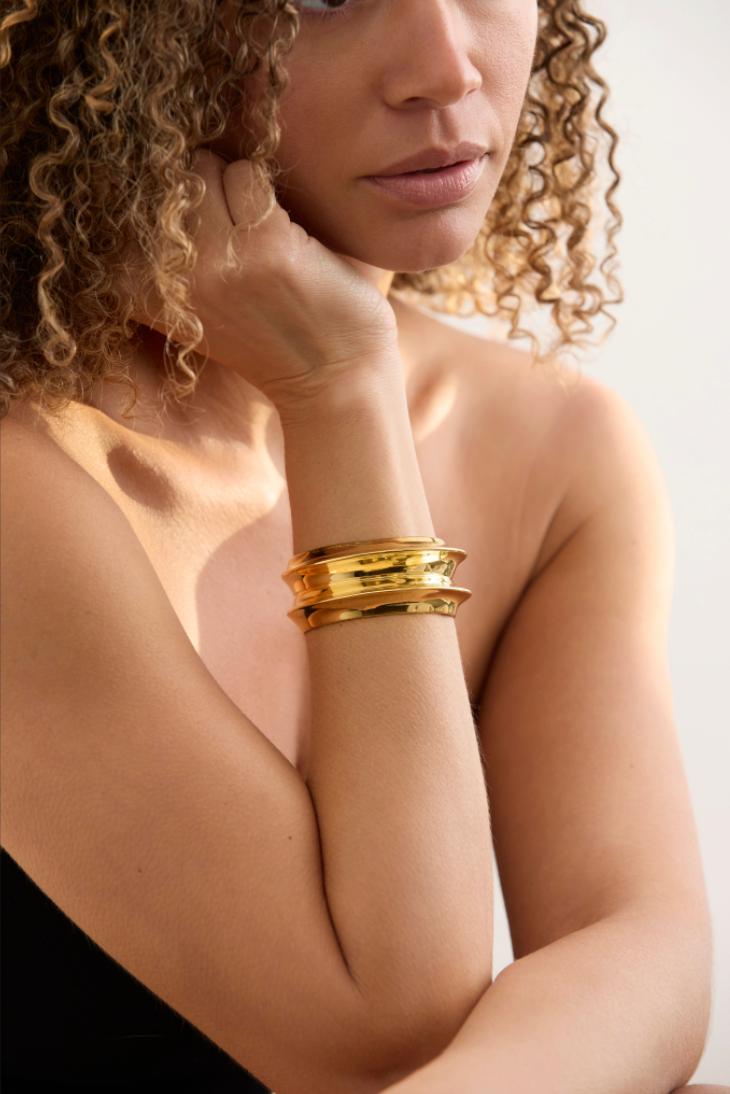 Double Statement Cuff - Gold
