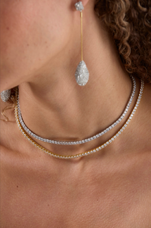 16” Tennis Necklace- Rhodium