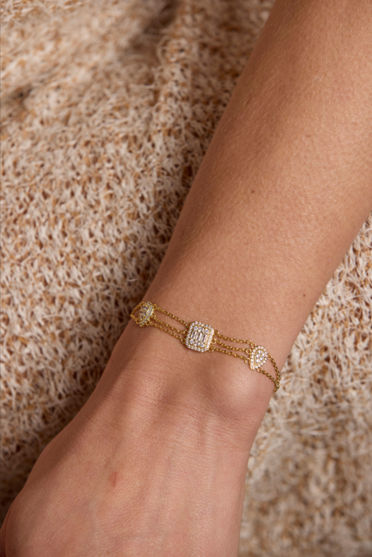 Chained Crystal Bracelet