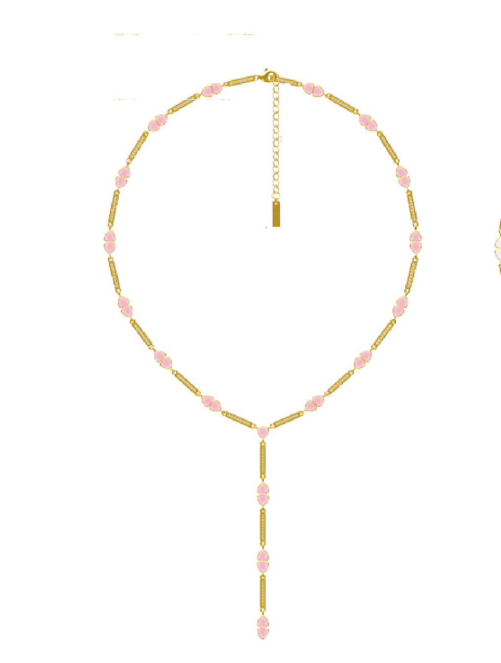 Rose Quartz Gemstone Lariat
