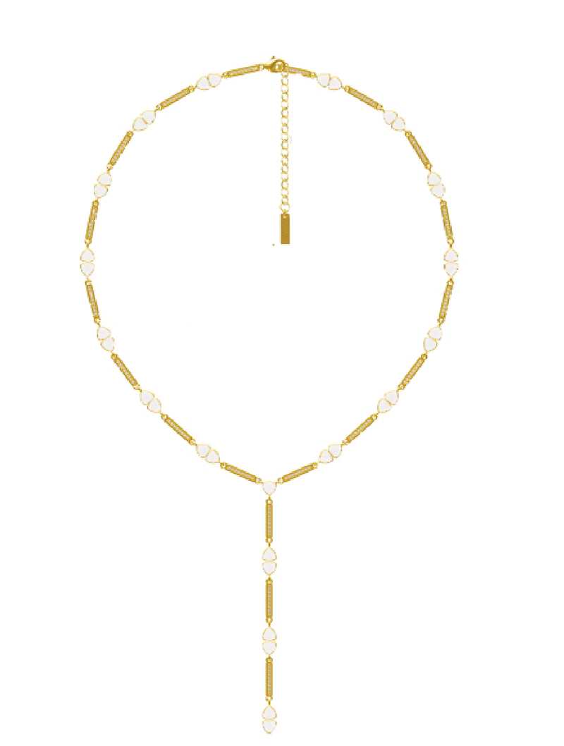 Mother of Pearl Gemstone Lariat