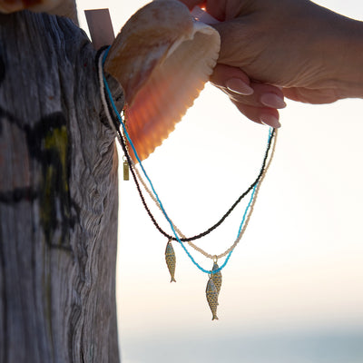 Lucky Fish Necklace - Turquoise